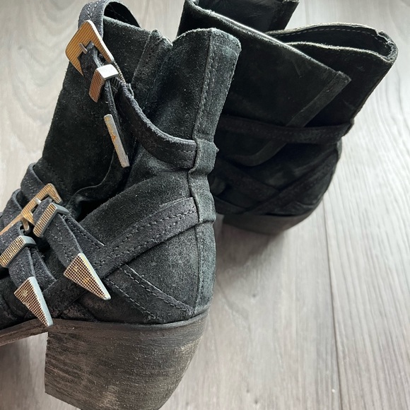 Free People Suede Black Mason Western Boots Size 36 - Picture 6 of 8